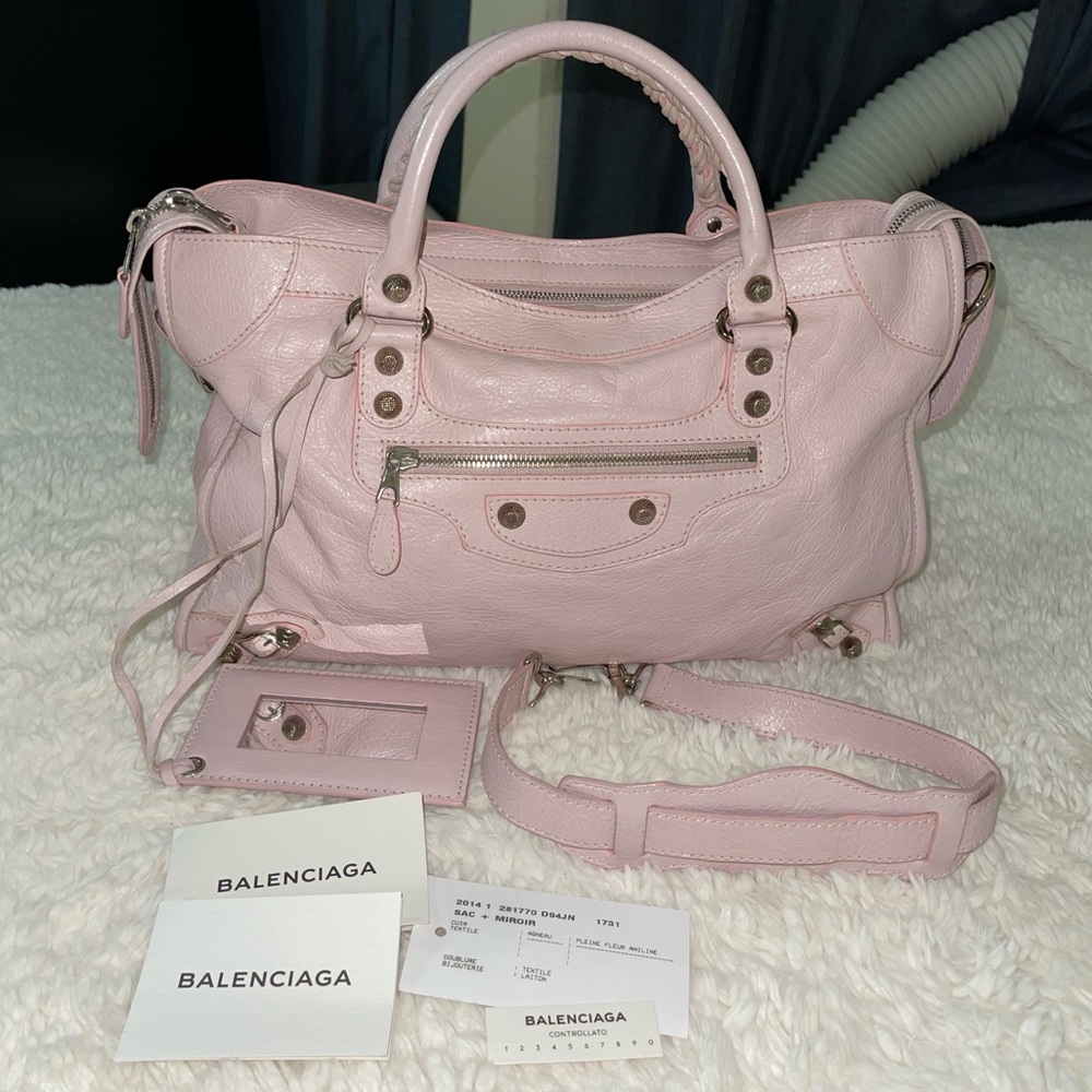 Authentic Balenciaga Agneau Giant 12 Silver Hardware City Bag